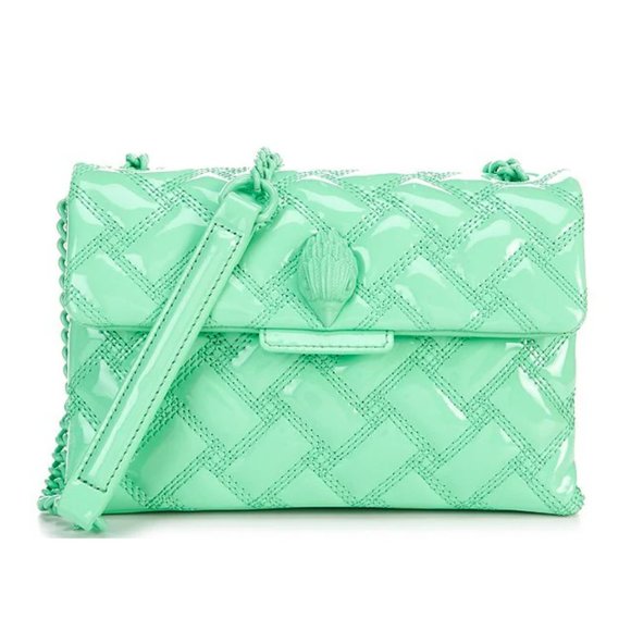 NWT Kurt Geiger London Kensington Drench Medium Patent Leather Shoulder Bag